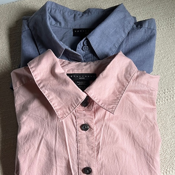 👚👕 Two Button-Up Long Sleeve Shirts one blue one pink - Picture 12 of 12